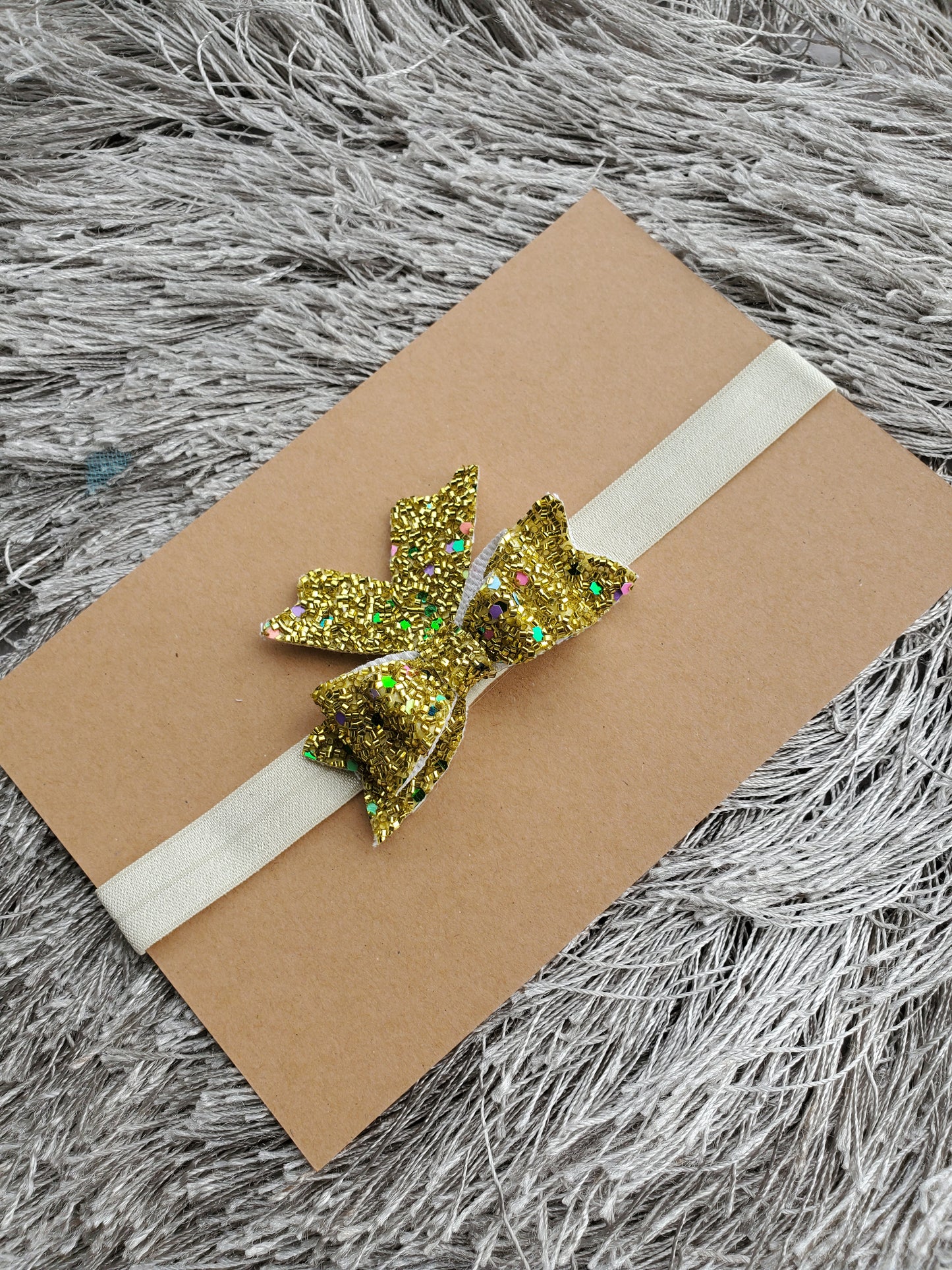 Tinsel glitter bow, christmas headpiece,