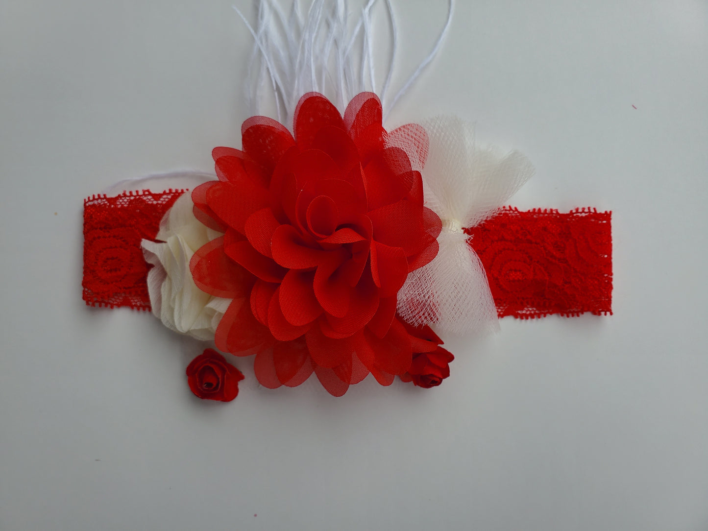 Baby, Toddler girls flower headband. Christening headpiece