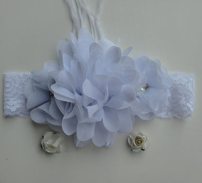 Baby, Toddler girls flower headband. Christening headpiece