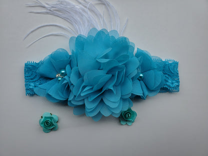 Baby, Toddler girls flower headband. Christening headpiece