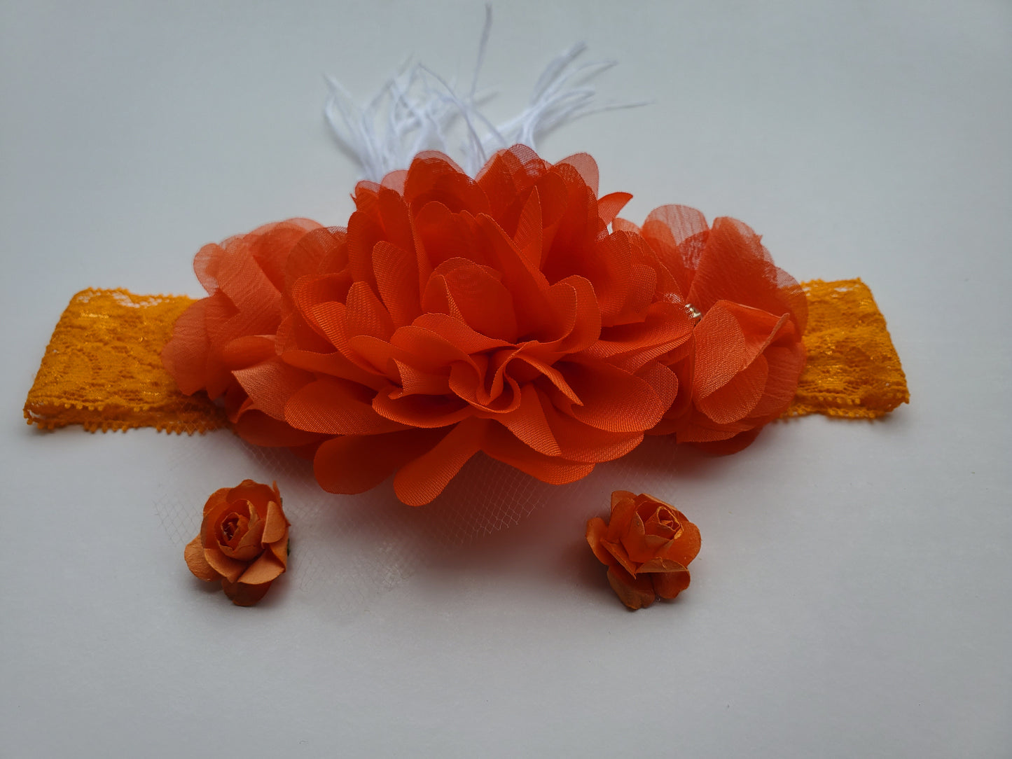 Baby, Toddler girls flower headband. Christening headpiece