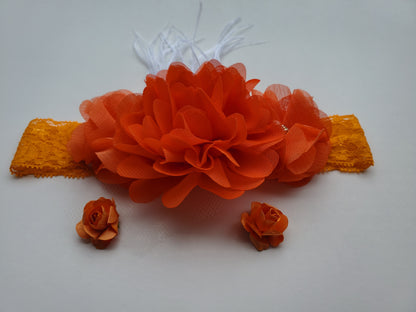 Baby, Toddler girls flower headband. Christening headpiece