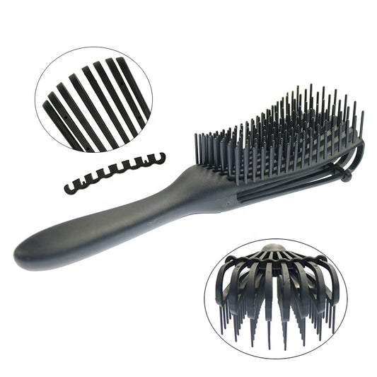 Detangling Brush for Afro America/ African Hair Textured 3a to 4c Kinky Wavy/ Curly/ Coily/ Wet/ Dry/ Oil/ Thick/ Long Hair, Knots Detangler Easy to Clean (Black)